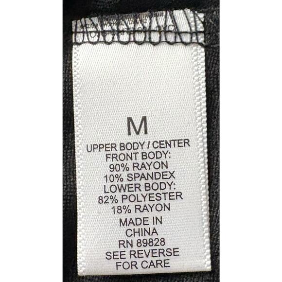 LOGO by Lori Goldstein Hot Pink Knit Tunic Top with Black Lace Trim Size Medium - Picture 4 of 4